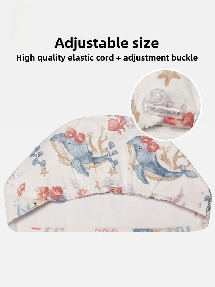 Gorro Quirúrgico de Aodón Puro, Transpirable, con Diseño Estampado para Mujeres, Gorro Redondo para Dentistas y Enfermeras