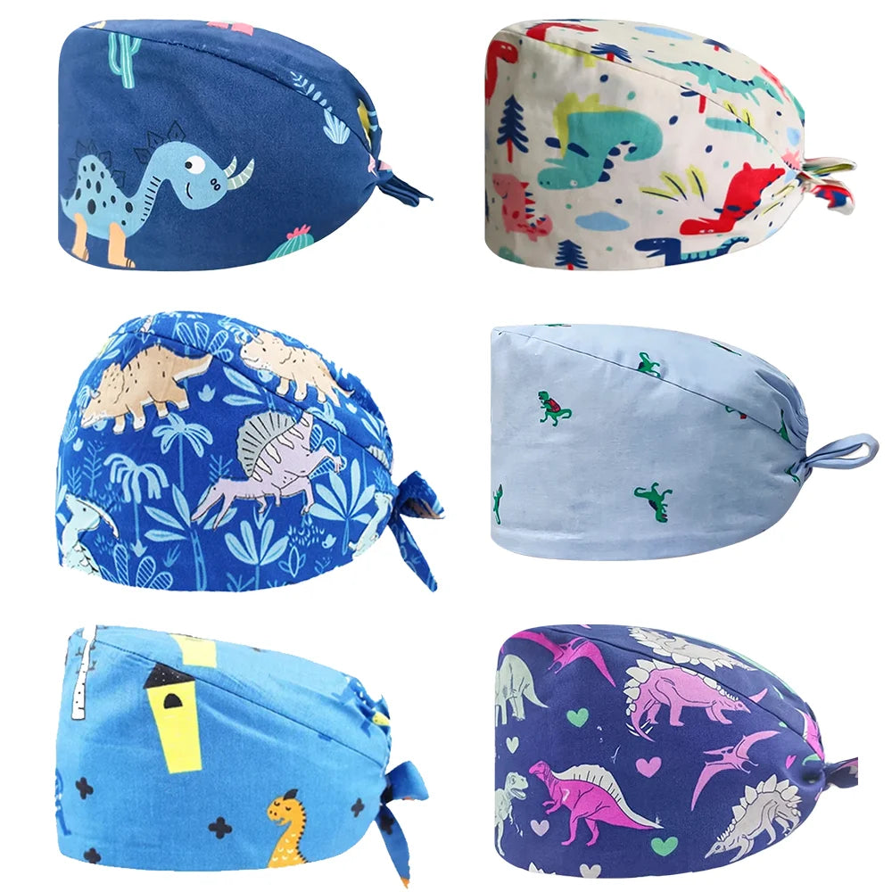 Gorro quirúrgico para mujer, gorros para dentista, cirujano para mujer, hombre, enfermera, dentista, quirófano, médico, Dental, sombrero de verano con dibujos animados