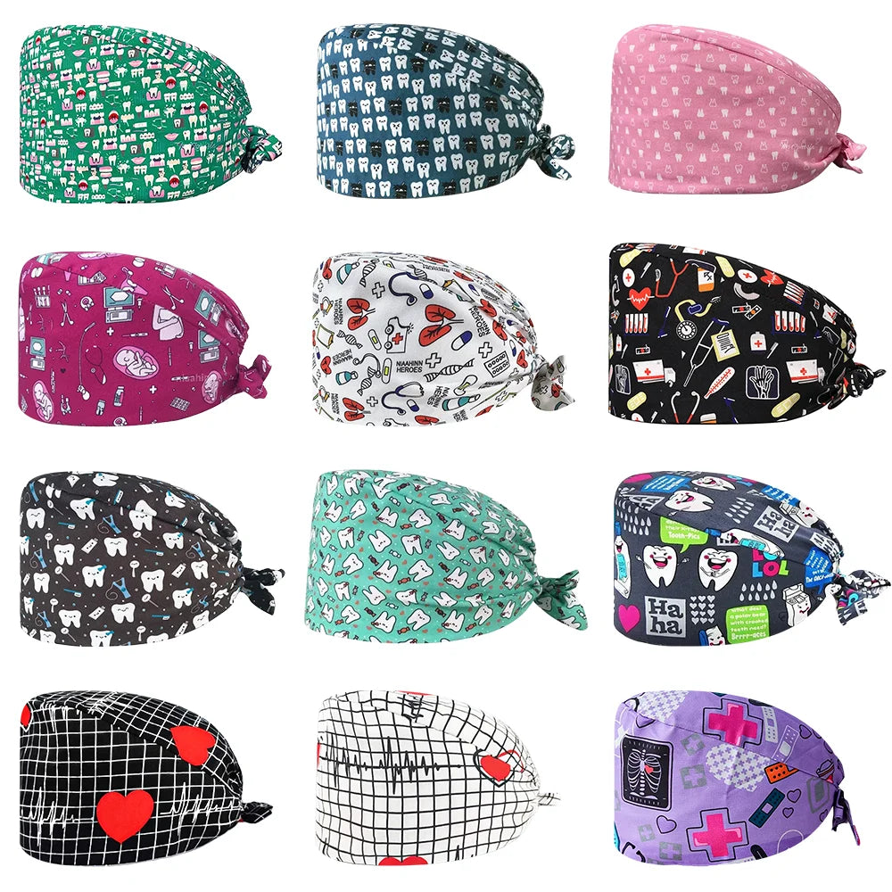  Gorro quirúrgico de verano para mujer, gorros para dentista, cirujano para mujer, gorros para hombre, cirugía, enfermera, quirófano médic