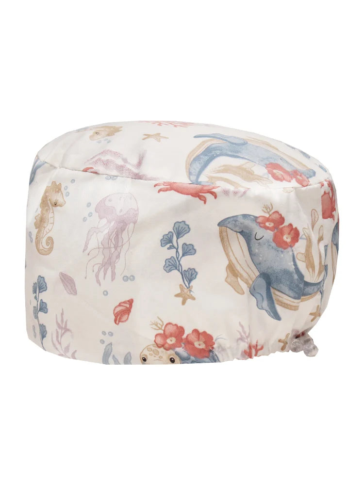Gorro Quirúrgico de Aodón Puro, Transpirable, con Diseño Estampado para Mujeres, Gorro Redondo para Dentistas y Enfermeras