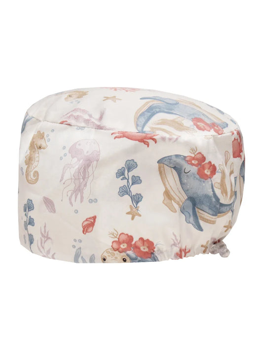 Gorro Quirúrgico de Aodón Puro, Transpirable, con Diseño Estampado para Mujeres, Gorro Redondo para Dentistas y Enfermeras